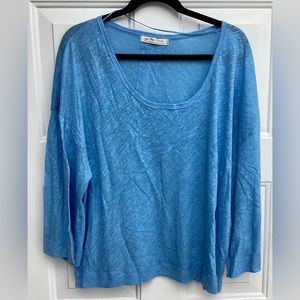 NWT Free People 3/4 Dolan sleeve, v neck Top size Large